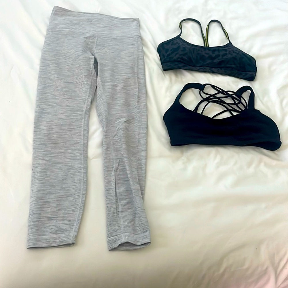 Lululemon bundle. Leggings are 6, bras are 8